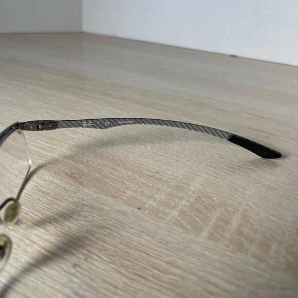 Ray-Ban RB8406 2502 Eyeglasses Carbon Fiber Silver PARTS Only 53-17-140 - Picture 7 of 11